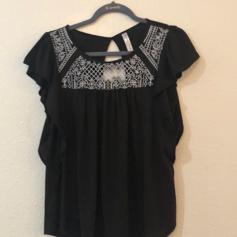 Black and white blouse